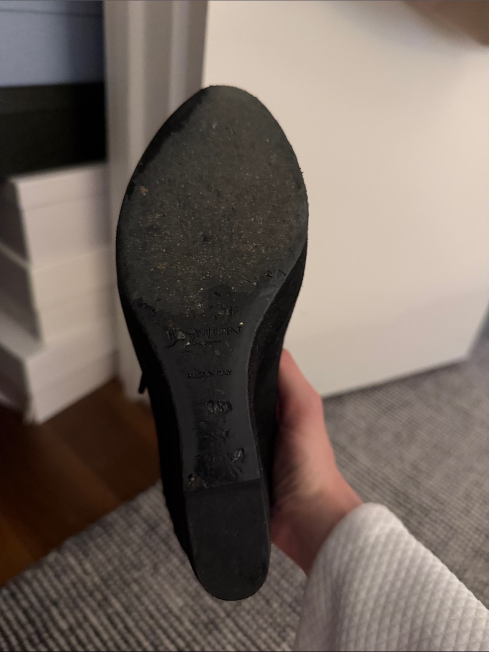 Authentic Saint Laurent Suede platform shoes - Picture 12 of 12